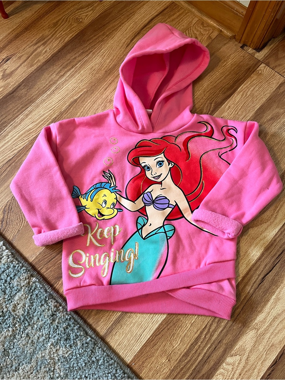 Disney Princess Ariel “Little Mermaid” Crossover Fleece Hoodie Size 3T